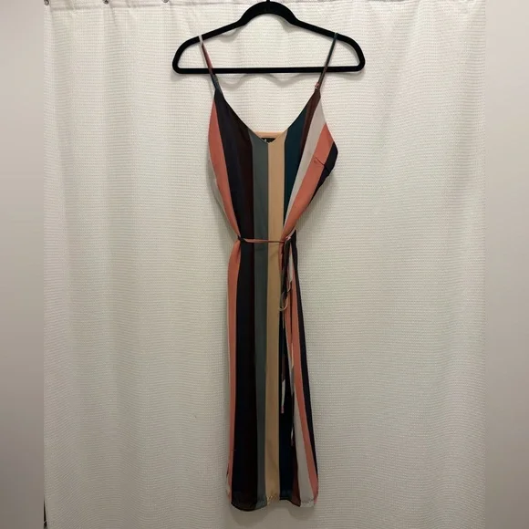 Lulus Striped Midi Dress - Picture 5 of 9